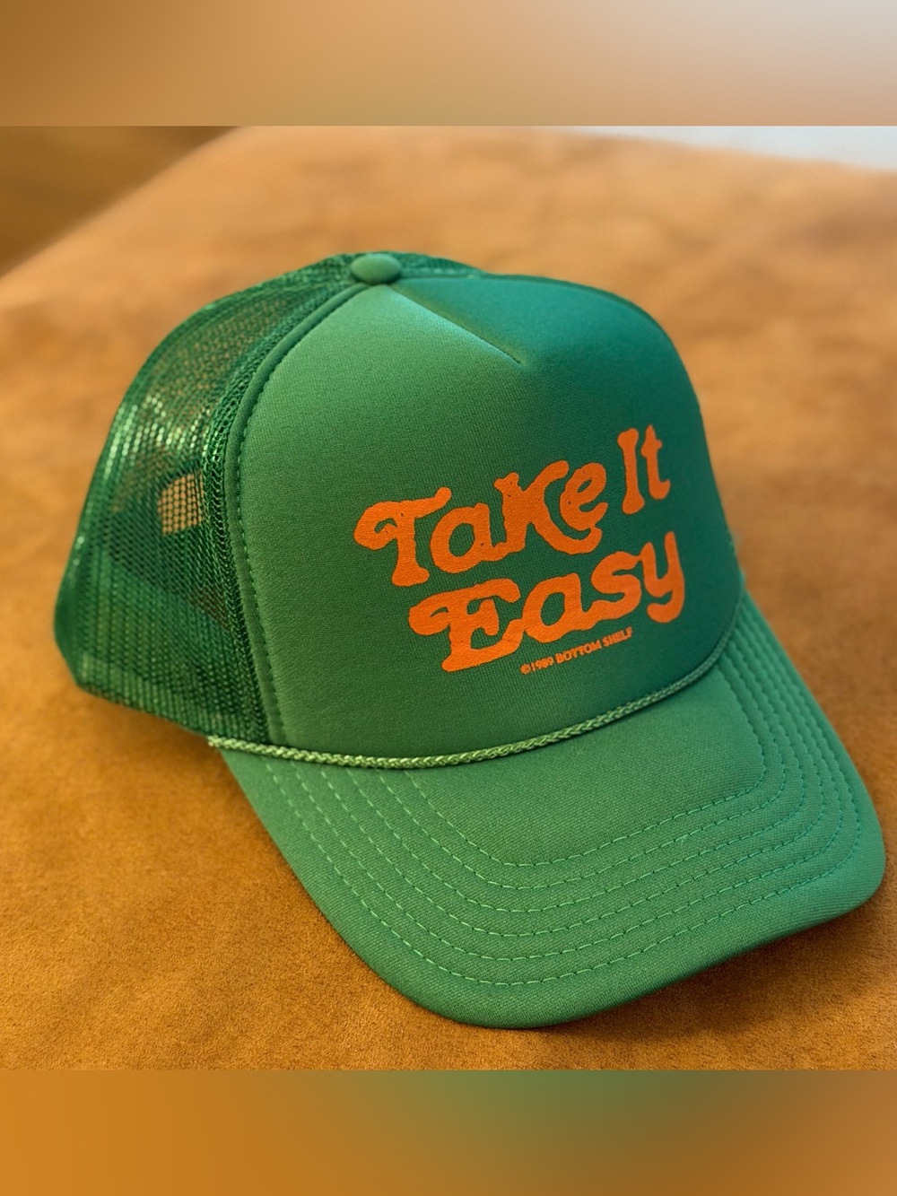 Take It Easy Green Snap Back Trucker Hat